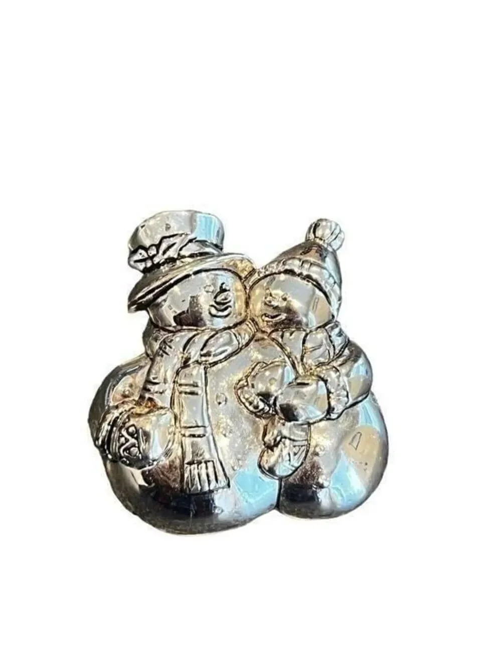 Christmas Snowman dual pendant Locket brooch